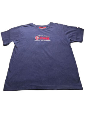 Vintage Coca-Cola Embroidered Tee Men’s Large Navy Licensed Y2K